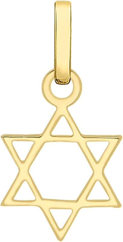 CARISSIMA Pendentif étoile de David en or jaune 9 carats pour femme – Chaîne non incluse