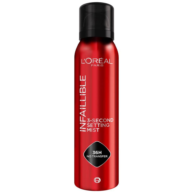 L'Oréal Paris Setting Spray, Infallible 3-Second Makeup Setting Spray Mist for Face, Up To 36 Hour Makeup Wear, Fixing Spray, Waterproof and Sweatproof, Transfer-proof and Non-sticky 75ml