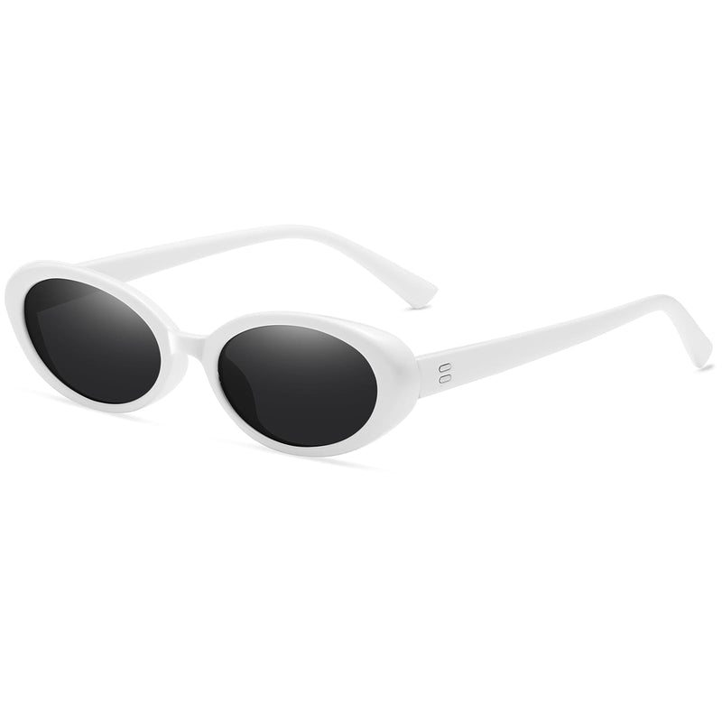 Breaksun Lunettes de soleil ovales rétro pour homme et femme - Petites lunettes de soleil ovales tendance des années 90 - Nuances