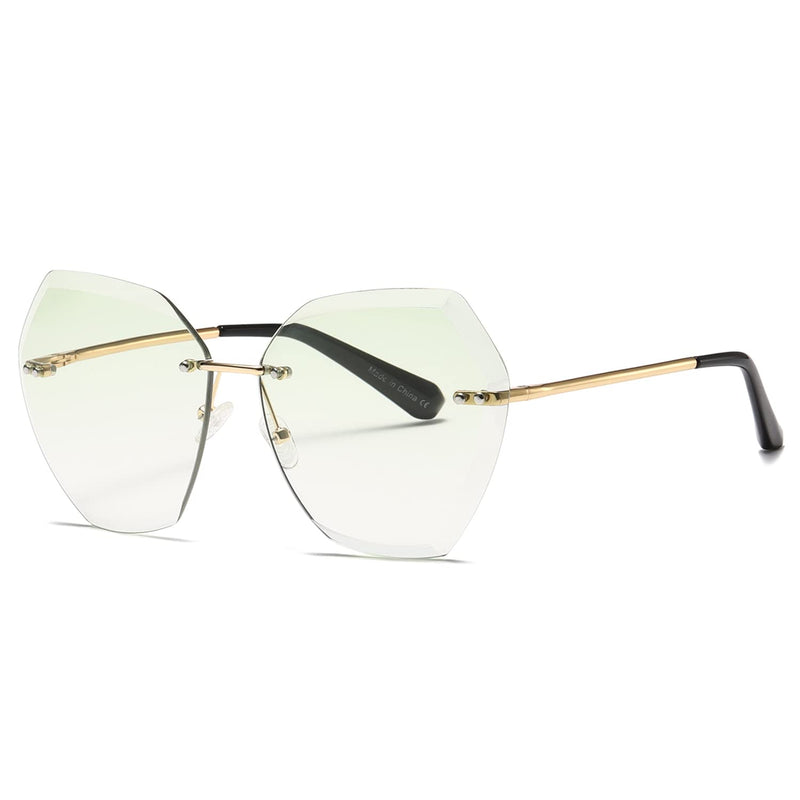 kimorn Women's Sunglasses Diamond Cut Lenses Classic Non-Rimmed AE0534