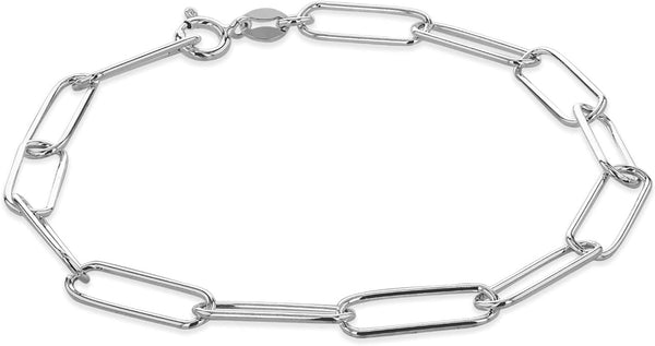 Tuscany Silver Bracelet chaîne en papier pour femme en argent sterling 5 mm 19 cm/7,5