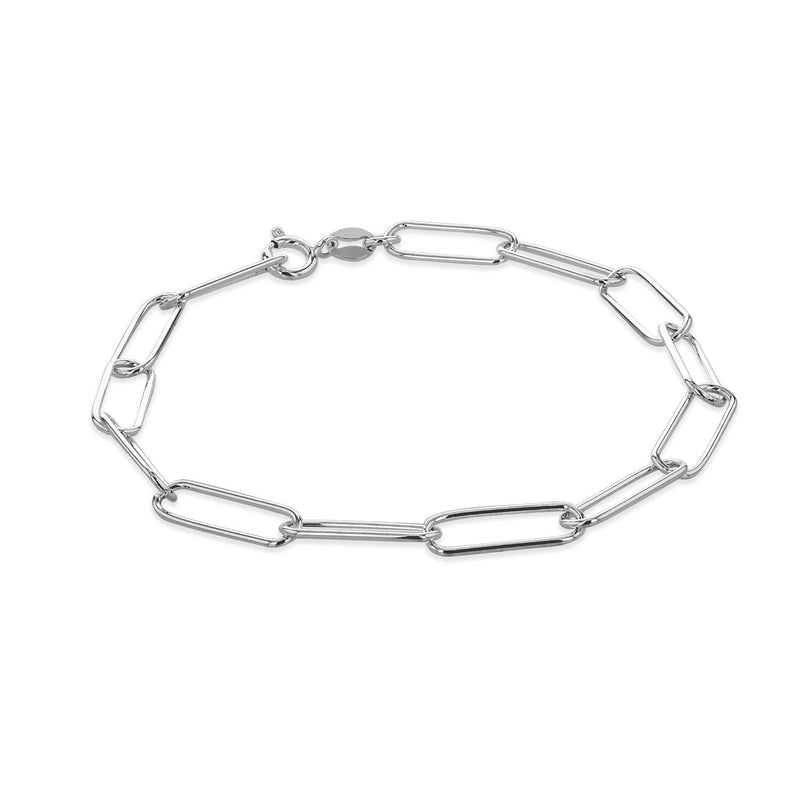 Tuscany Silver Bracelet chaîne en papier pour femme en argent sterling 5 mm 19 cm/7,5