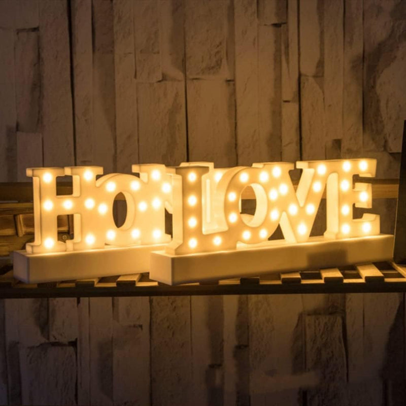 GUOCHENG Home Style Light Up Novelty Plastic Letter Light Up Decoration for Home, Bedroom, Nursery, Christmas, Birthday