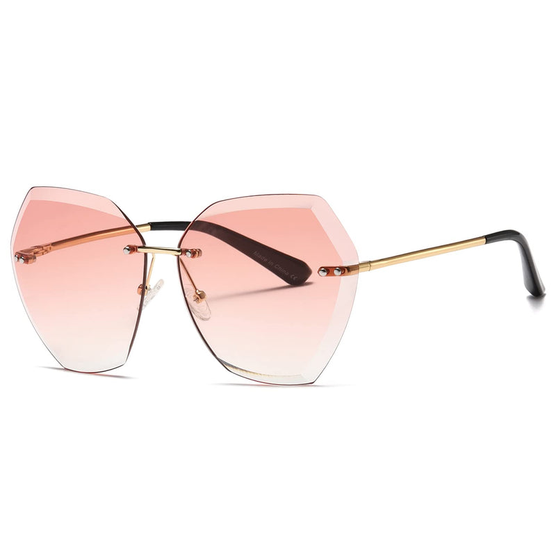 kimorn Women's Sunglasses Diamond Cut Lenses Classic Non-Rimmed AE0534