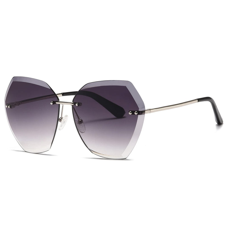 kimorn Women's Sunglasses Diamond Cut Lenses Classic Non-Rimmed AE0534