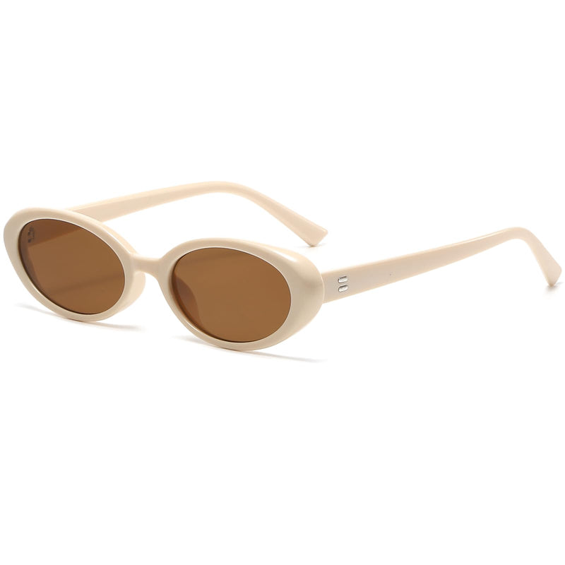 Breaksun Lunettes de soleil ovales rétro pour homme et femme - Petites lunettes de soleil ovales tendance des années 90 - Nuances