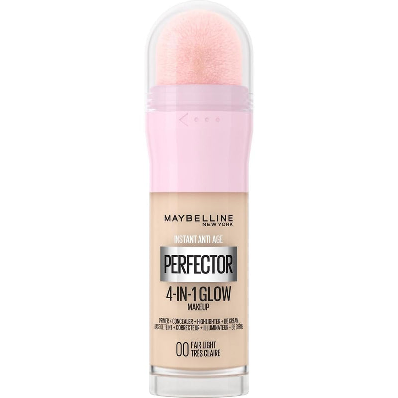 Maybelline New York Instant Perfector 4-in-1 Glow Perfectioning Foundation, Minimizes, Corrects, Evens and Brightens, Glow Finish Without Blemishes, 20 ml, Shade 01 Light