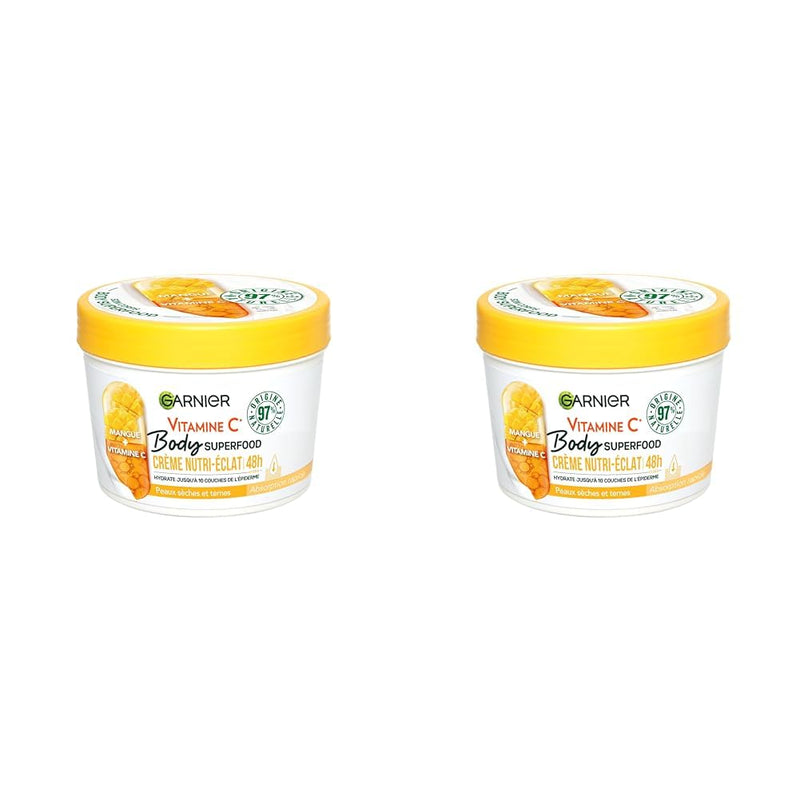 Garnier - Body Superfood - Repair Body Cream - 48H Hydration - Vegan & 97% Natural Formula - Cocoa Butter & Ceramide - For Dry Skin - 380ml