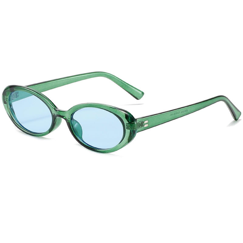 Breaksun Lunettes de soleil ovales rétro pour homme et femme - Petites lunettes de soleil ovales tendance des années 90 - Nuances