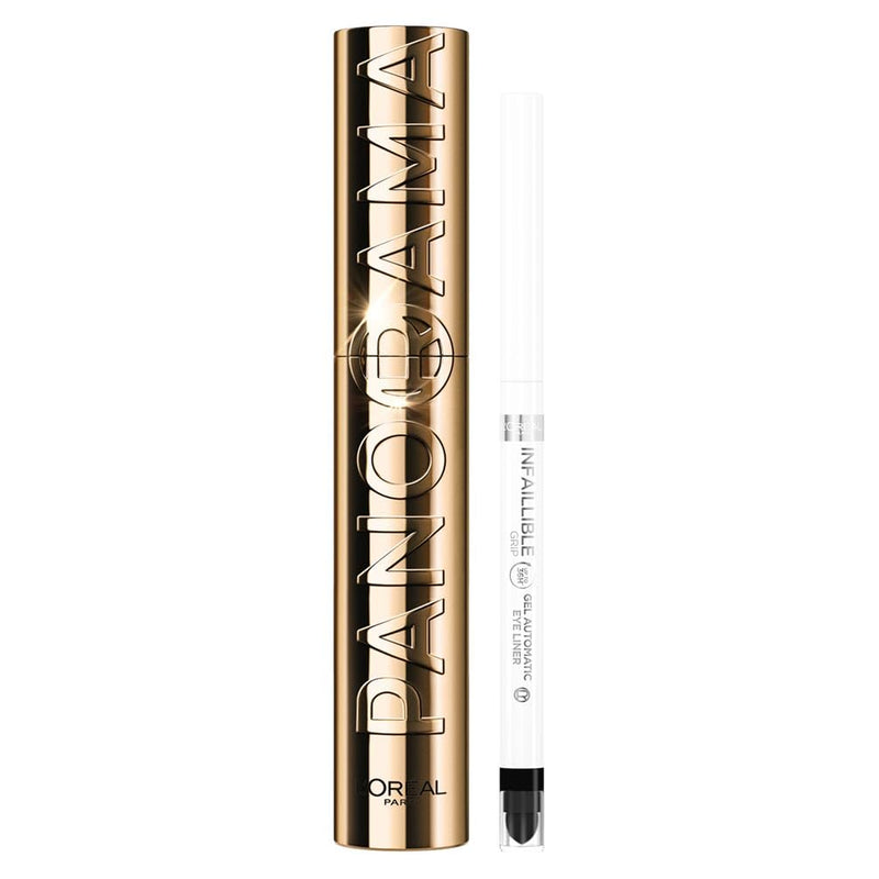L'Oréal Paris Volumizing Mascara, Fan Lashes, Wider Look, Suitable for Sensitive Eyes, Enriched with 5% Stretchflex Complex, Lump-Free, Panorama by Volume Million Lashes, Black
