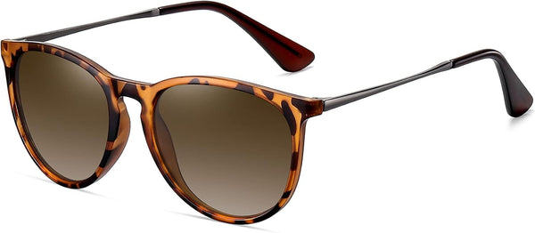 WOWSUN Lunettes de soleil polarisées pour femme vintage rétro avec verres miroir