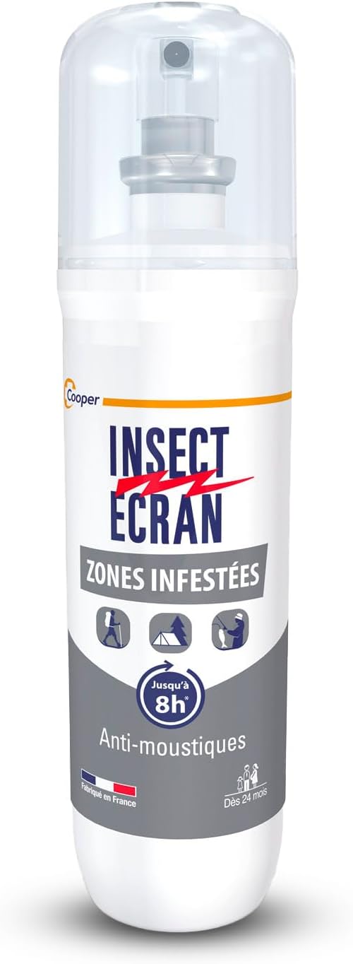 INSECT ECRAN - Anti-moustiques - Spray répulsif peau - Protection contre les piqûres de moustiques - Zones Infestées – Made in France - 100 ml(l'emballage peut varier)