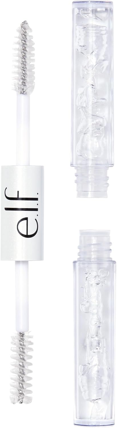 e.l.f. Clear Brow & Lash Mascara, Glossy, Lightweight, Easy to Use, Revitalizes and Gives Brows a Soft, Flexible Hold All Day Long, Compact 2.5 ml, Crystal (Clear)