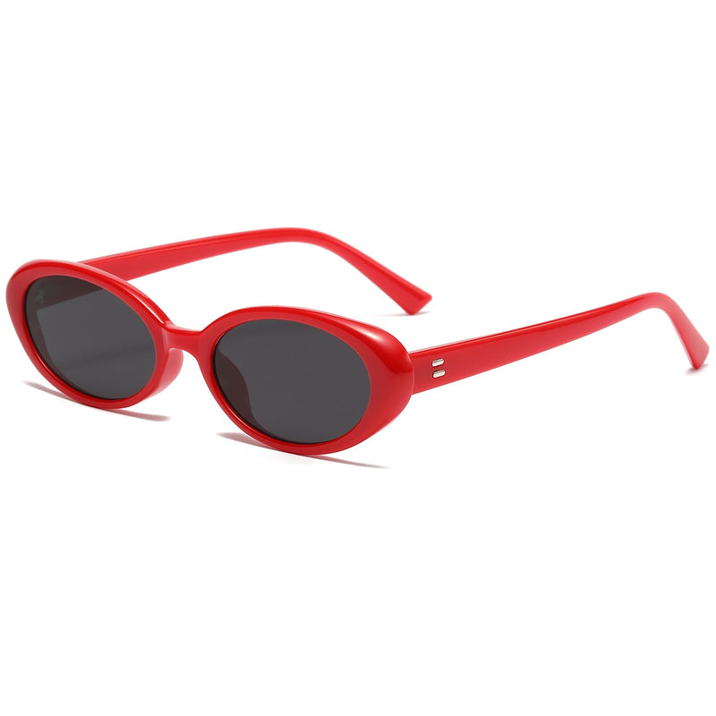 Breaksun Lunettes de soleil ovales rétro pour homme et femme - Petites lunettes de soleil ovales tendance des années 90 - Nuances