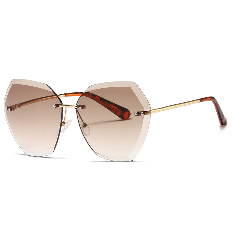 kimorn Women's Sunglasses Diamond Cut Lenses Classic Non-Rimmed AE0534