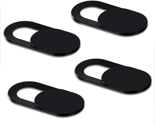 REY [4 Pieces] Ultra-Thin Webcam Cover for Tablets, Laptops, PC, Smartphone – Black
