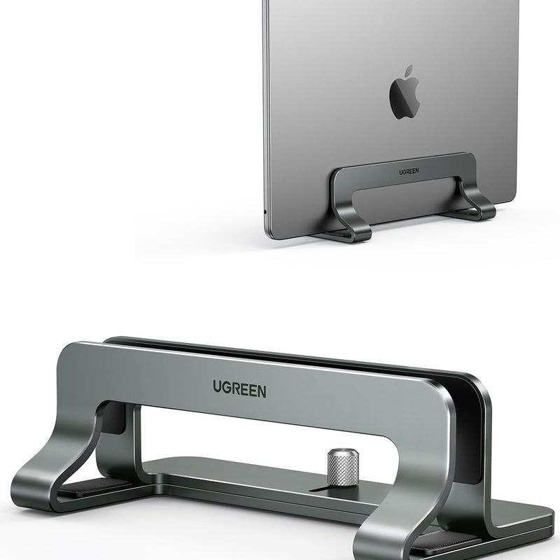 UGREEN Support Ordinateur Vertical en Aluminium Laptop Stand Vertical Porte PC Portable Bureau Réglable Compatible avec MacBook Pro Air MateBook Chromebook Surface Dell HP iPad Pro Air (Gris)