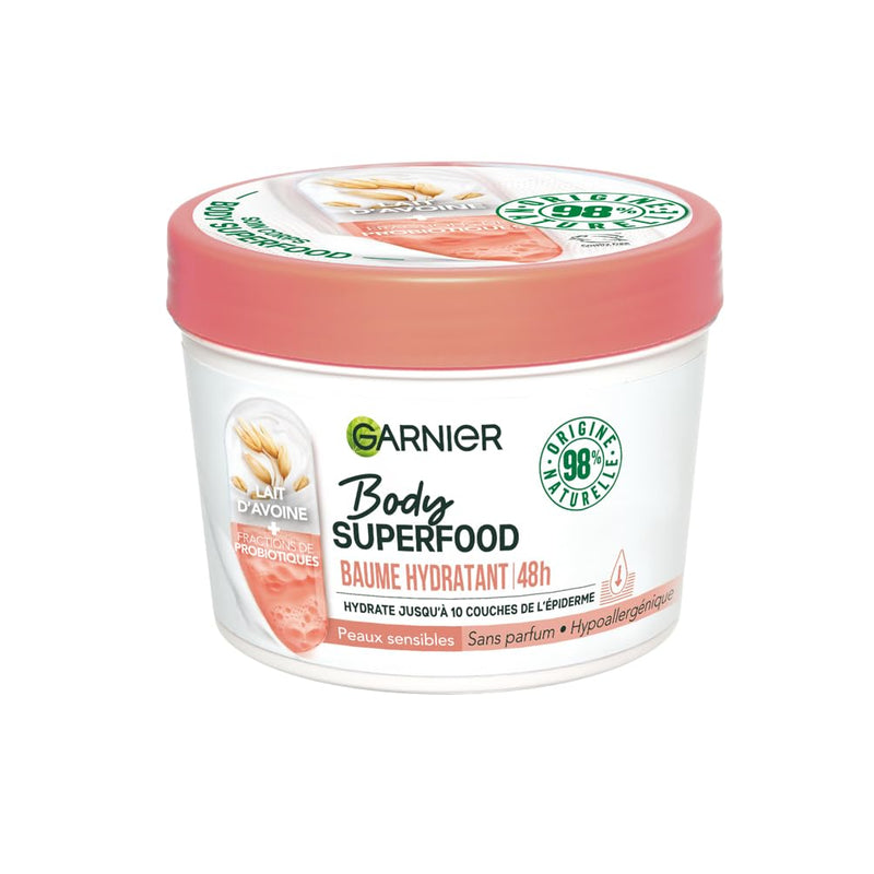 Garnier - Body Superfood - Repair Body Cream - 48H Hydration - Vegan & 97% Natural Formula - Cocoa Butter & Ceramide - For Dry Skin - 380ml