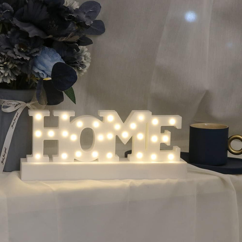 GUOCHENG Home Style Light Up Novelty Plastic Letter Light Up Decoration for Home, Bedroom, Nursery, Christmas, Birthday