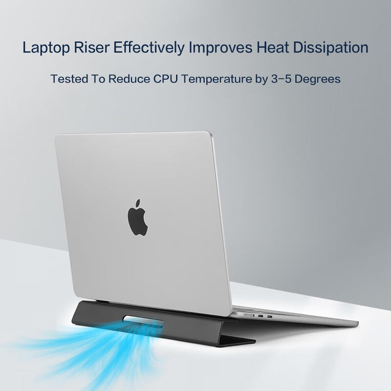 Psitek Laptop Kühlständer Aluminium- Verbesserte Kühlung, Ergonomie, Stabilität und Vielseitigkeit - Kompatibel mit MacBook und Alle Laptop, mit Lineal