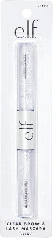 e.l.f. Clear Brow & Lash Mascara, Glossy, Lightweight, Easy to Use, Revitalizes and Gives Brows a Soft, Flexible Hold All Day Long, Compact 2.5 ml, Crystal (Clear)