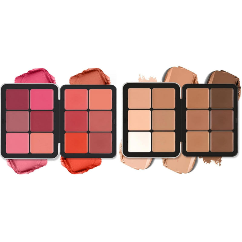 12 Colors Concealer & Blush Palette, Long Lasting Smudge-Resistant Blendable 2 in 1 Matte Finish Cream Blush Palette Face Makeup Palette (#01)
