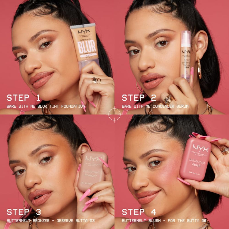 NYX PROFESSIONAL MAKEUP - Blush en Poudre, enrichi en beurre de mangue, beurre d'amande & beure de karité - Texture Fondante - Formule Vegan - Buttermelt Blush, Teinte : U Know Butta