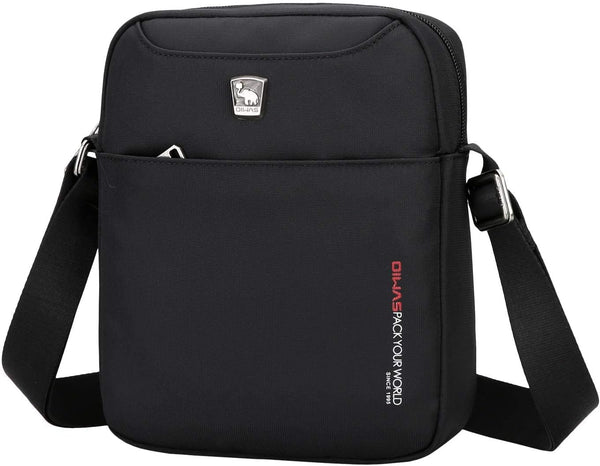 OIWAS Men's Shoulder Bag Small Satchel Pouch Mini Satchel for Leisure Holidays Excursion Walking Hiking, Black, Crossbody