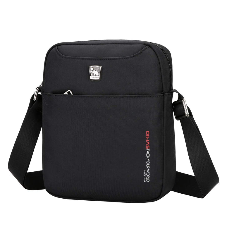 OIWAS Men's Shoulder Bag Small Satchel Pouch Mini Satchel for Leisure Holidays Excursion Walking Hiking, Black, Crossbody