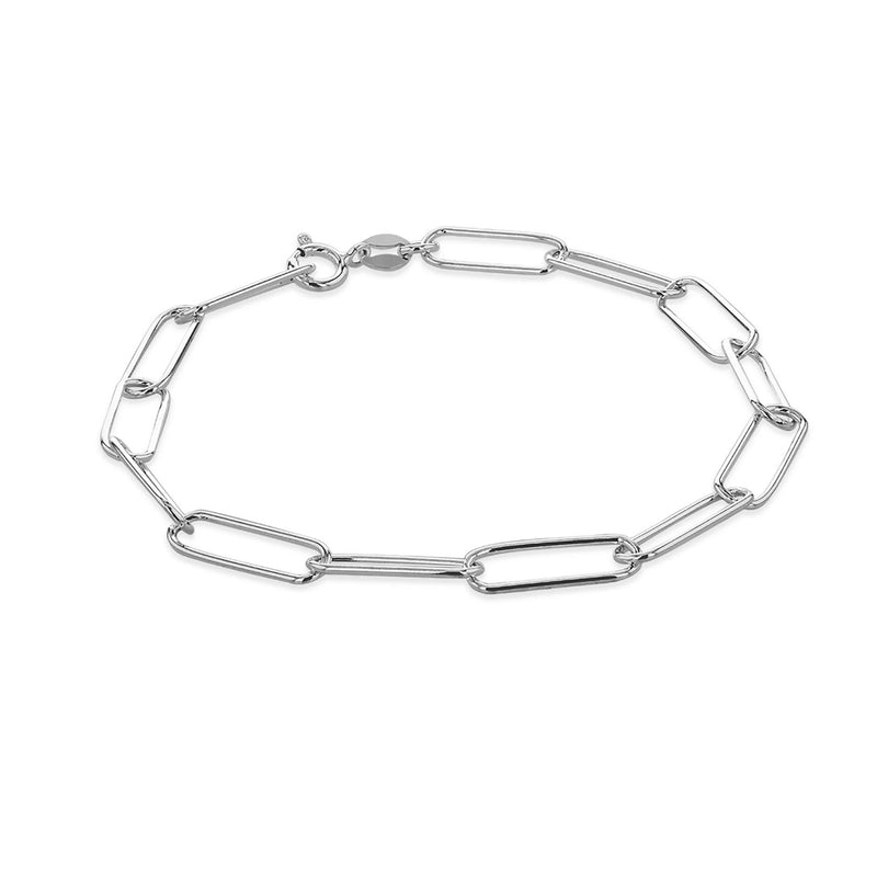 Tuscany Silver Bracelet chaîne en papier pour femme en argent sterling 5 mm 19 cm/7,5