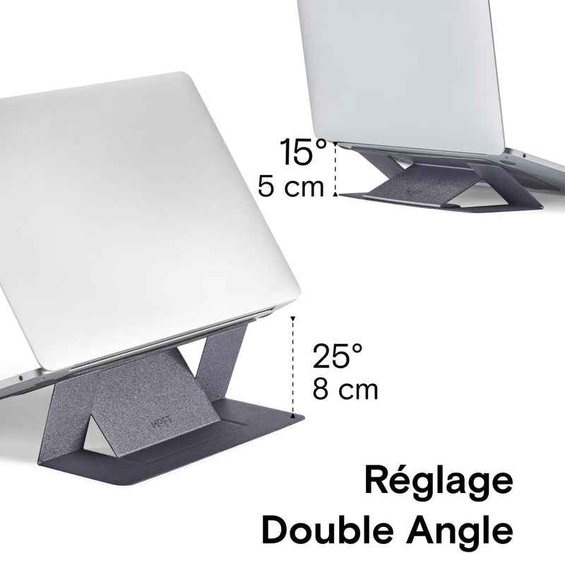 MOFT Support pour Ordinateur Portable, Support Laptop Adhésif Léger et Stable avec 2 Angles Réglables pour Bureau Voyage et Études, Compatible avec MacBook 11