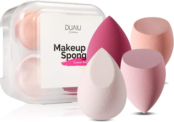 Spugnette trucco FILY DUAIU 4pz Set di Beauty Blender Spugnetta fondotinta on per Fondotinta Liquido Cipria e Crema Make Up