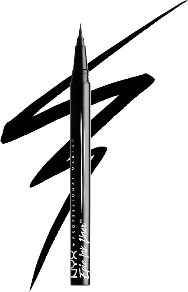 NYX Professional Makeup - Eyeliner Feutre - Waterproof - Tracé Précis - Couleur Intense Tenue Longue Durée - Embout Ultra-Précis - Formule Vegan - Epic Ink Liner - Teinte : Black (01)