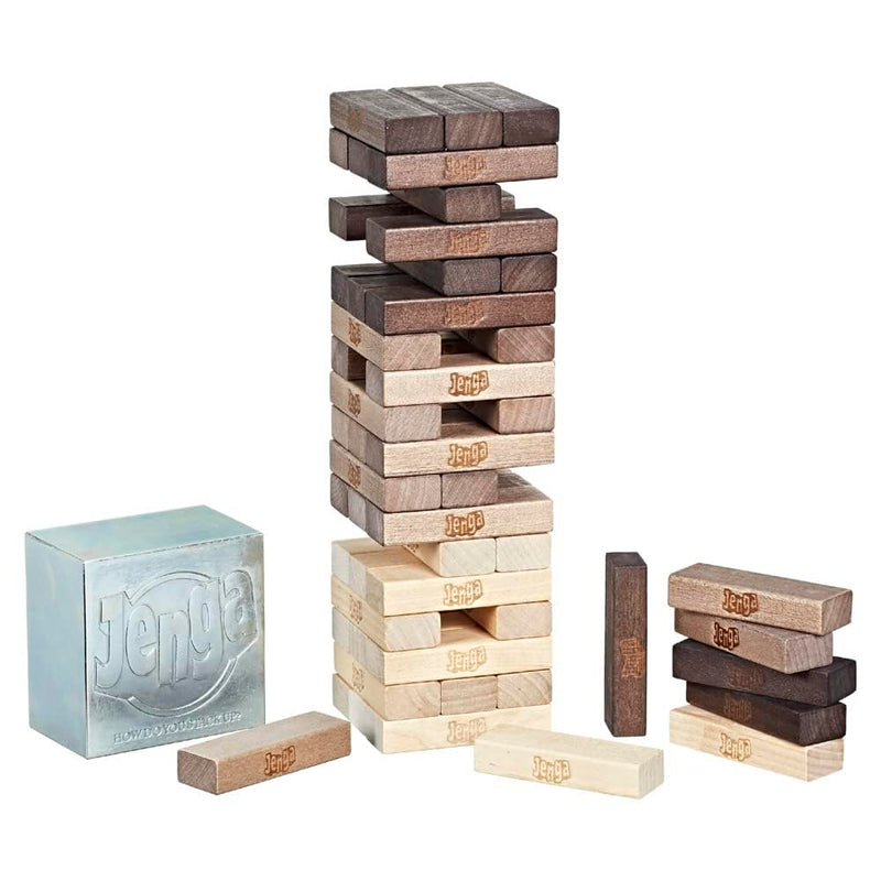 Hasbro Gaming Jenga, Jeu de société en Bois, Jeu de Voyage pour Enfant et familles, Version française, Jeux d'été, Idées Cadeaux d'anniversaire, À partir de 6 Ans