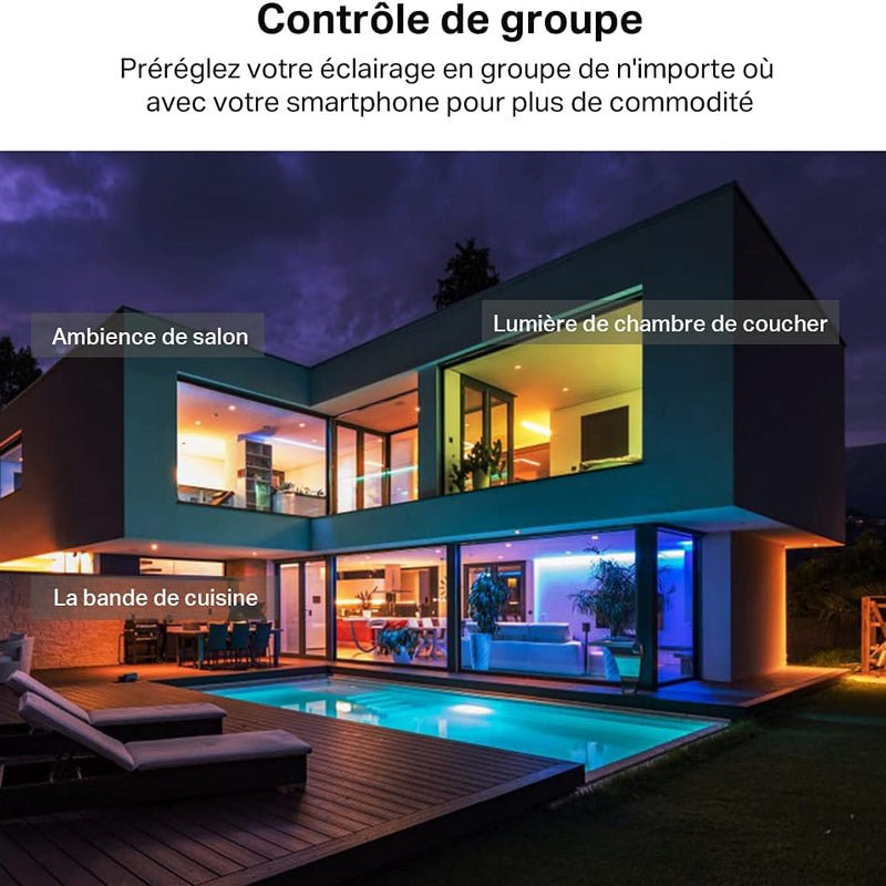 Tapo Ruban LED Connecté WiFi RGB 5m, Bande LED Chambre Multicolore, Haute luminosité et Durable, Contrôle via WiFi App, Commande vocale, Compatible avec Alexa et Google Home, Tapo L900-5