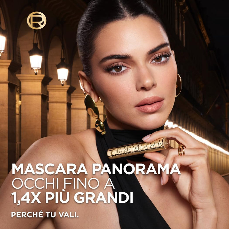 L'Oréal Paris Volumizing Mascara, Fan Lashes, Wider Look, Suitable for Sensitive Eyes, Enriched with 5% Stretchflex Complex, Lump-Free, Panorama by Volume Million Lashes, Black