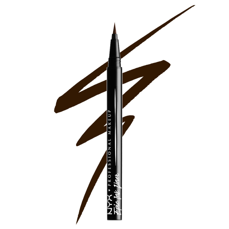 NYX Professional Makeup - Eyeliner Feutre - Waterproof - Tracé Précis - Couleur Intense Tenue Longue Durée - Embout Ultra-Précis - Formule Vegan - Epic Ink Liner - Teinte : Black (01)