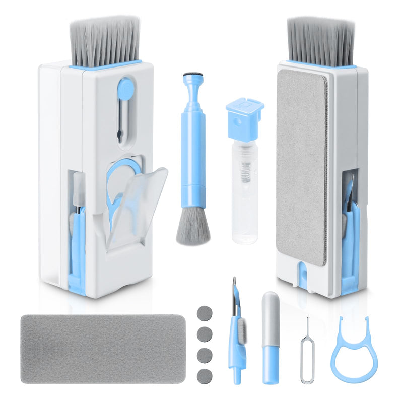 Alyvisun Keyboard Cleaning Kit, 11 in 1 Multifunctional PC Keyboard Cleaner, Keyboard Cleaner Tool Brush, for Tablets, Phones, Computers, Headphones, Orange