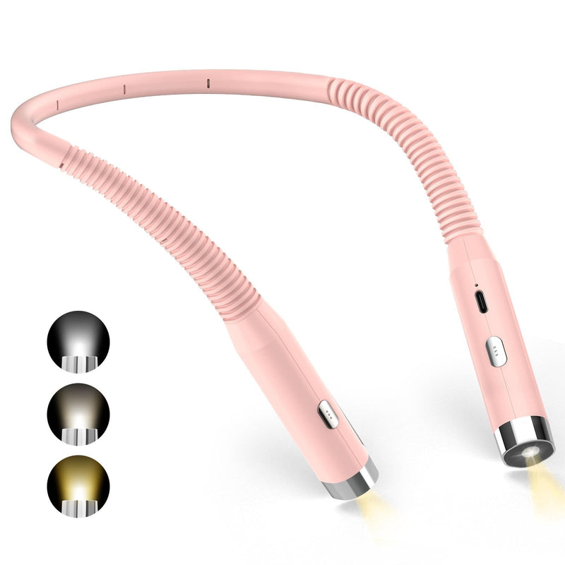 Diboniur Lampe de Lecture de Cou, Lampe lecture Rechargeable au lit, 3 Couleurs et 3 Niveaux de Luminosité Réglables, Pliable à 360°, Liseuse LED USB pour Voyager, Tricoter, Camping