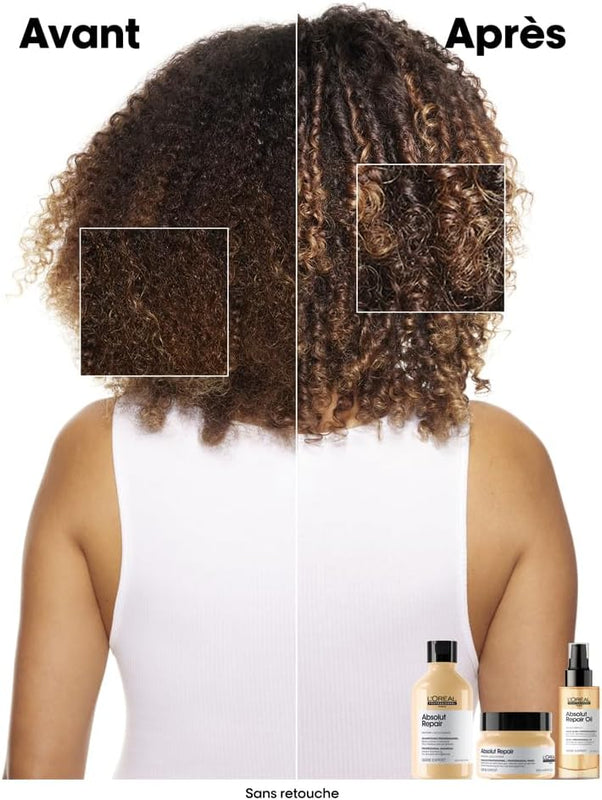 L'Oréal Professionnel, Routine Pour Cheveux Secs & Abîmés, Répare & Restructure Instantanément, Protège & Nourrit la Fibre, Absolut Repair, Série Expert
