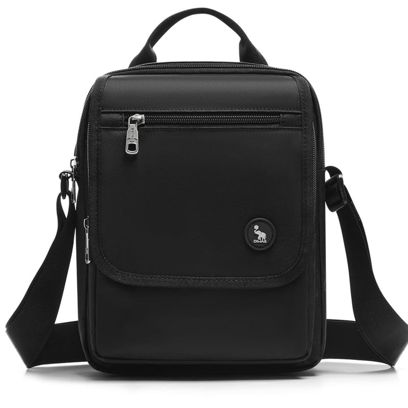 OIWAS Men's Shoulder Bag Small Satchel Pouch Mini Satchel for Leisure Holidays Excursion Walking Hiking, Black, Crossbody