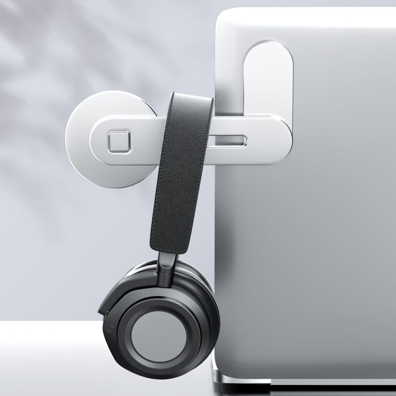 CloudValley Support Magnétique pour Ordinateur Portable, Support Latéral Réglable pour écran de Téléphone pour iPhone 15 Pro Max /14 Plus/ 13/12/ 16, d'extension Pliable pour Ordinateur, Argent