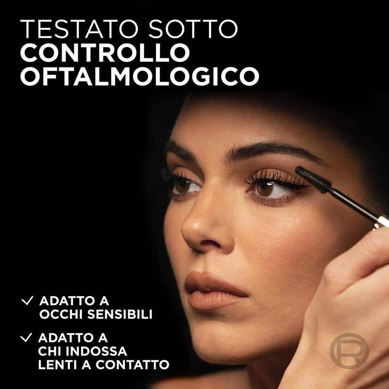 L'Oréal Paris Volumizing Mascara, Fan Lashes, Wider Look, Suitable for Sensitive Eyes, Enriched with 5% Stretchflex Complex, Lump-Free, Panorama by Volume Million Lashes, Black