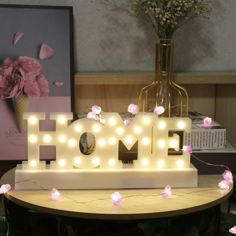 GUOCHENG Home Style Light Up Novelty Plastic Letter Light Up Decoration for Home, Bedroom, Nursery, Christmas, Birthday