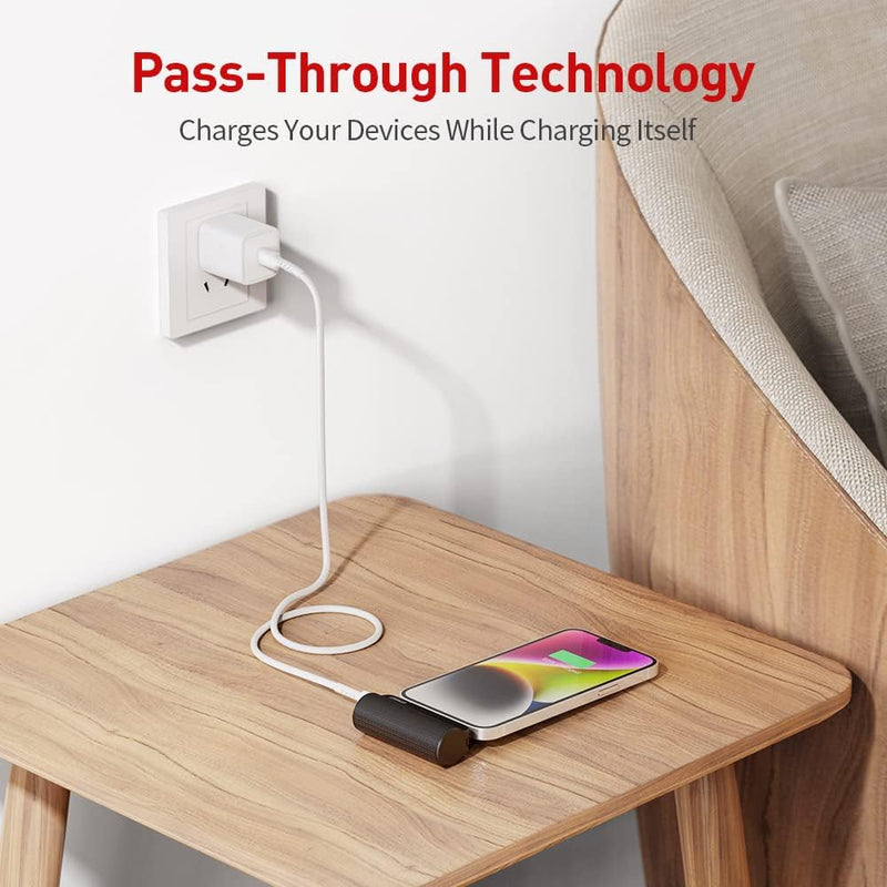 iWALK Mini Batterie Externe 3350mAh, Ultra-Compact Power Bank Petit Batterie Portable Compatible pour iPhone 14/14 Pro/13/13 Pro/13 Mini/12/12 Pro/12 Mini/11/11 Pro/SE/XS/XR/X/8/7/6s
