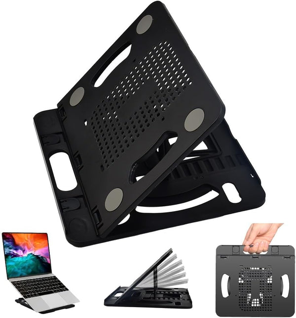 ADERTOS Support d'Ordinateur Portable Laptop Stand Réglable Ergonomique Support d'Ordinateur Portable Rotatif Support PC Portable Ventilé en ABS Compatible avec MacBook, Dell, Lenovo, HP(22*20*10CM)