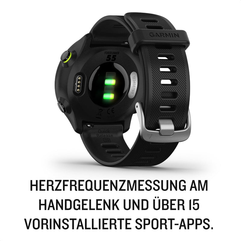 Garmin Forerunner 55 - Multi-Activity Running GPS Watch with Garmin Coach Training and Wrist Cardio - Black, TU EU