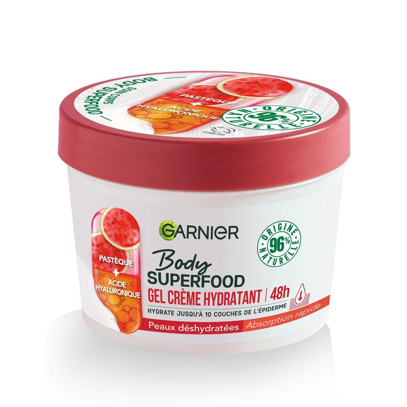 Garnier - Body Superfood - Repair Body Cream - 48H Hydration - Vegan & 97% Natural Formula - Cocoa Butter & Ceramide - For Dry Skin - 380ml