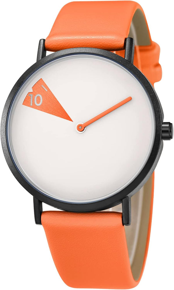 SHENGKE Montre Minimaliste pour Femme - Bracelet en Cuir Ultra Fin - Tendance - Créative - Étanche