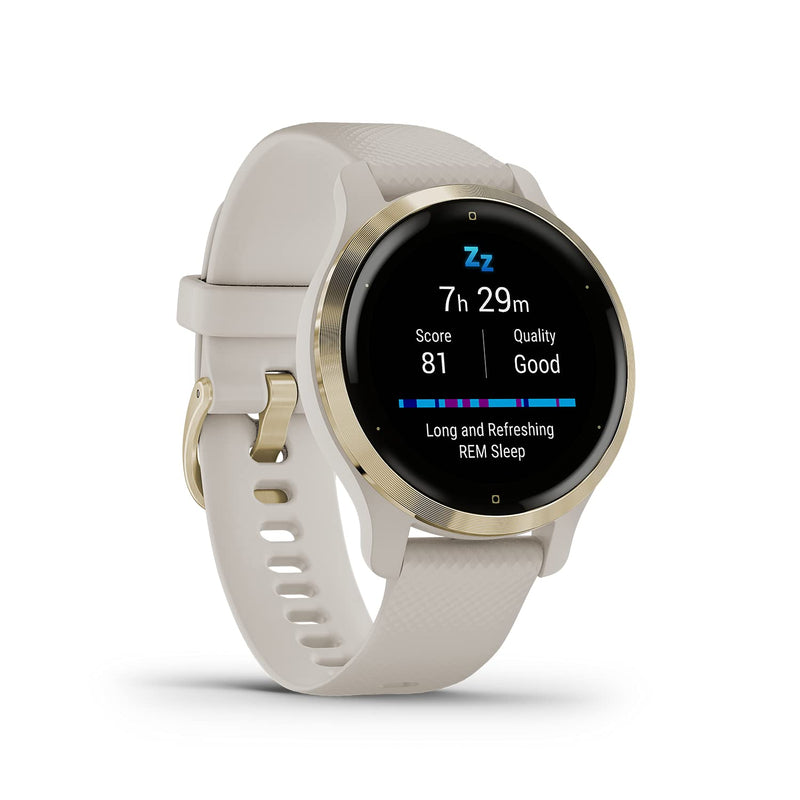 Garmin Venu 2 - Montre connectée GPS multisports avec écran AMOLED, autonomie longue durée (11 jours) – Gris avec bracelet noir - Boîtier 45 mm
